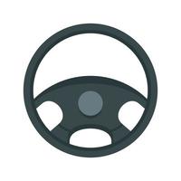 Car steering wheel icon, flat style vector