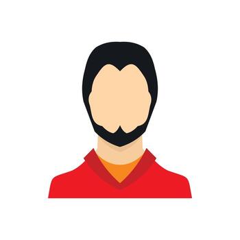 Man with a beard icon in flat style vector