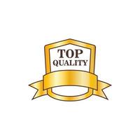 Top quality golden shield icon, flat style vector