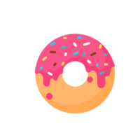 Donut Circle Donuts com furos coloridos cobertos com um delicioso chocolate. png