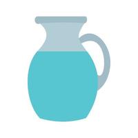 jarra y vaso de icono de leche, estilo plano vector