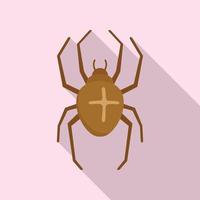 icono de araña cruzada, estilo plano vector