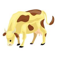 icono de vaca, estilo de dibujos animados vector