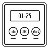 Alarm clock icon, outline style vector