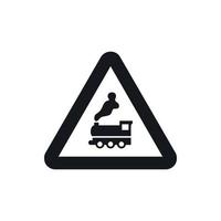 Warning sign railway crossing without barrier icon vector