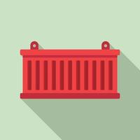 Cargo container icon, flat style vector