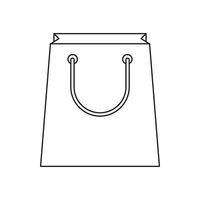 icono de bolsa de compras de papel, estilo de contorno vector
