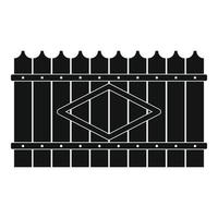 Wooden peak fence icon, simple style. vector