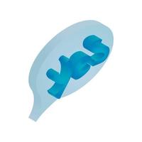 Yes sign in speech bubble icon, isometric 3d style vector