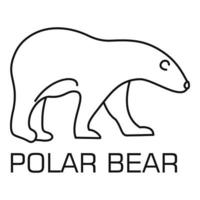logotipo de oso blanco, estilo de contorno vector