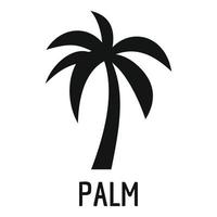 Palm tree icon, simple black style vector