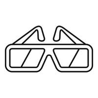 icono de gafas de cine, estilo de esquema vector