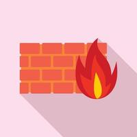 Firewall icon, flat style vector