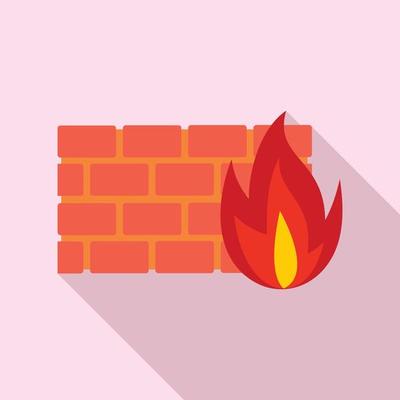 Firewall icon, flat style