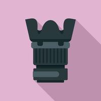 Plastic protect camera lens icon, flat style vector