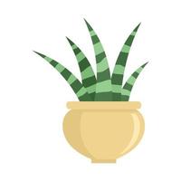 Striped succulent icon, flat style vector