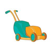 Lawnmower icon in cartoon style vector