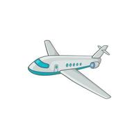 icono de avión de pasajeros, estilo de dibujos animados vector