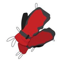Hiking winter gloves icon, cartoon style vector