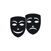 Carnival mask icon, simple style vector