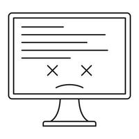 Computer block screen icon, outline style vector