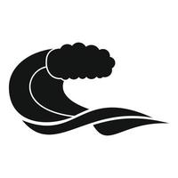 Wave composition icon, simple black style vector