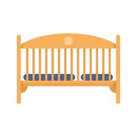 Baby crib icon, flat style vector