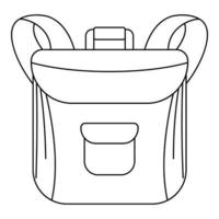 Small backpack icon, outline style vector