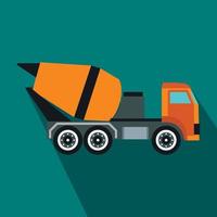 Building mixer for concrete icon, flat style vector