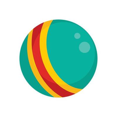 Baby rubber ball icon, flat style