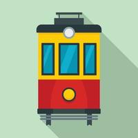 Front view tram icon, flat style vector