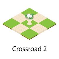 Park crossroad icon, isometric style vector