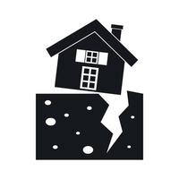 House after an earthquake icon, simple style vector