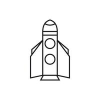 Rocket icon, outline style vector