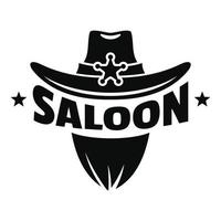 Saloon texas hat logo, simple style vector