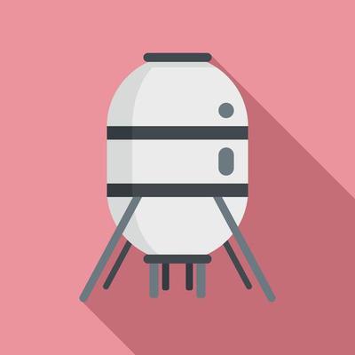 Space capsule icon, flat style