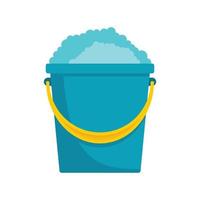 Soap foam bucket icon, flat style vector