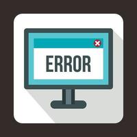 Error sign on a computer monitor icon vector