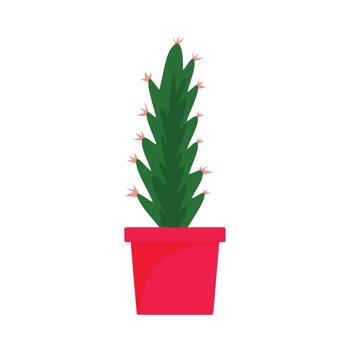 icono de maceta de cactus, estilo plano vector