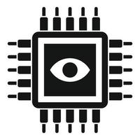 Ai processor icon, simple style vector