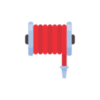 Fire hose. The red rubber hose is used to extinguish the fire. png