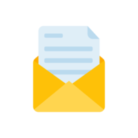 enveloppe jaune. le concept de communication et de notification par e-mail via des canaux en ligne. png