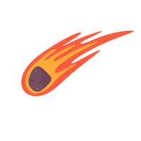 Kometen-Karikatur. Der Meteorit fiel auf die Erde und funkte. png