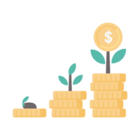 un arbre qui pousse sur les idées de croissance des investissements monétaires png