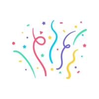confete rolos coloridos de papel confete flutuando nos fogos de artifício da festa de aniversário png