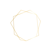 gyllene geometrisk ram dubbla gyllene linjer som ser lyxiga ut. för att dekorera bröllopskort png