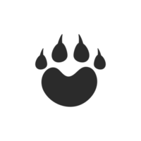 Dog and cat paws with sharp claws. cute animal footprints png