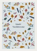 Thanksgiving Day greeting card design. Hand lettering decorated vector