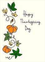 Thanksgiving Day greeting card design. Hand lettering decorated vector