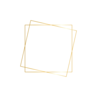 golden geometric frame Double golden lines that look luxurious. for decorating wedding cards png